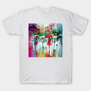 Rain, colours, people T-Shirt